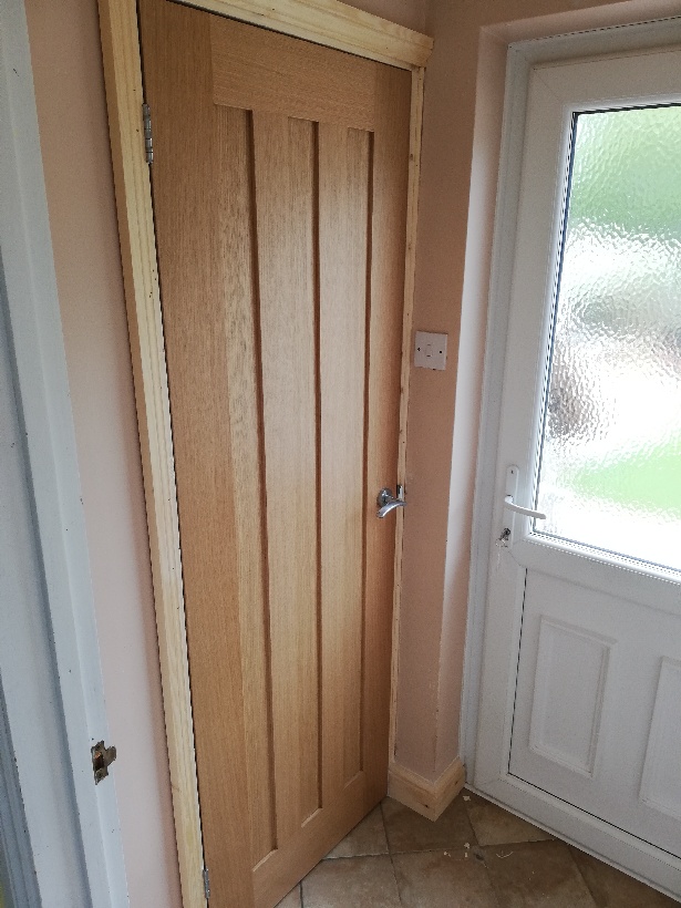 Interior wooden door.